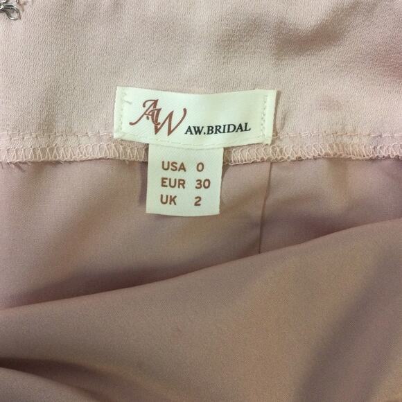 AW BRIDAL 0 XS pearl pink Serena satin formal bridesmaid maxi dress NEW b128 - Picture 8 of 9